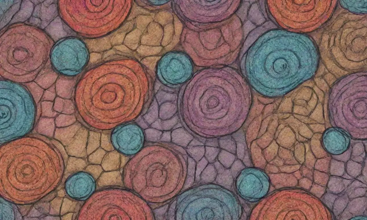 Un diseño complejo y vibrante representa la temática de la IA en la creación de contenido