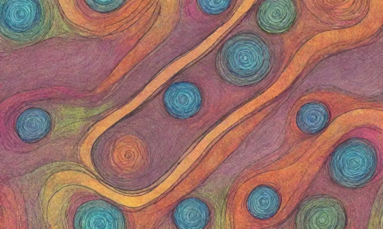 Un diseño complejo combina líneas, colores y texturas para guiar la mirada del espectador