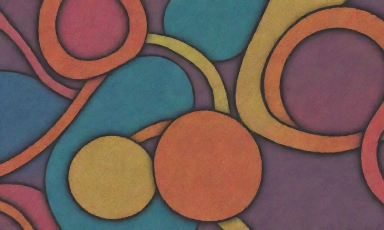 Un diseño visual complejo representa la interacción y retención de usuarios a través de formas, colores y texturas