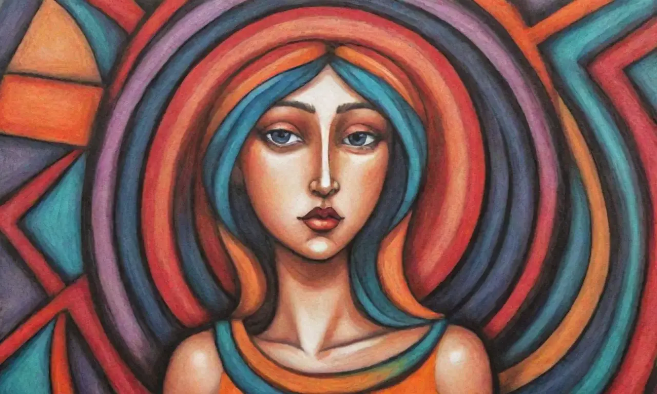 El arte combina líneas, texturas y colores para crear profundidad y movimiento