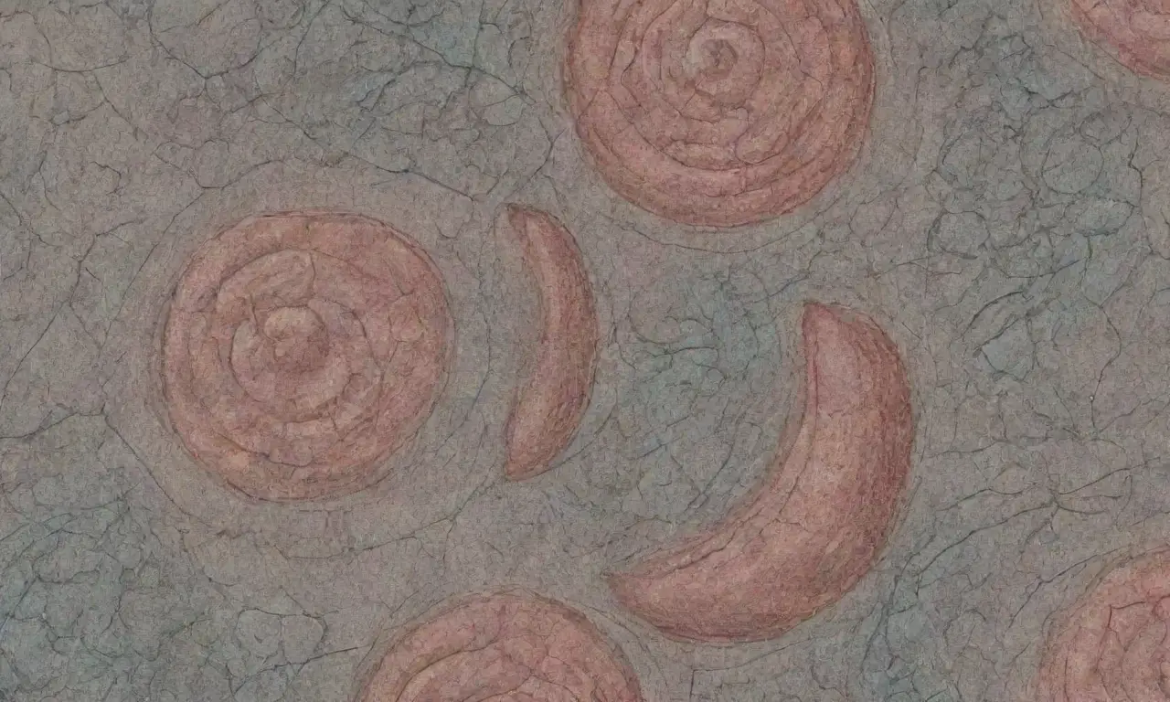 Un diseño complejo combina líneas, sombras, texturas y colores para crear una composición dinámica y atractiva