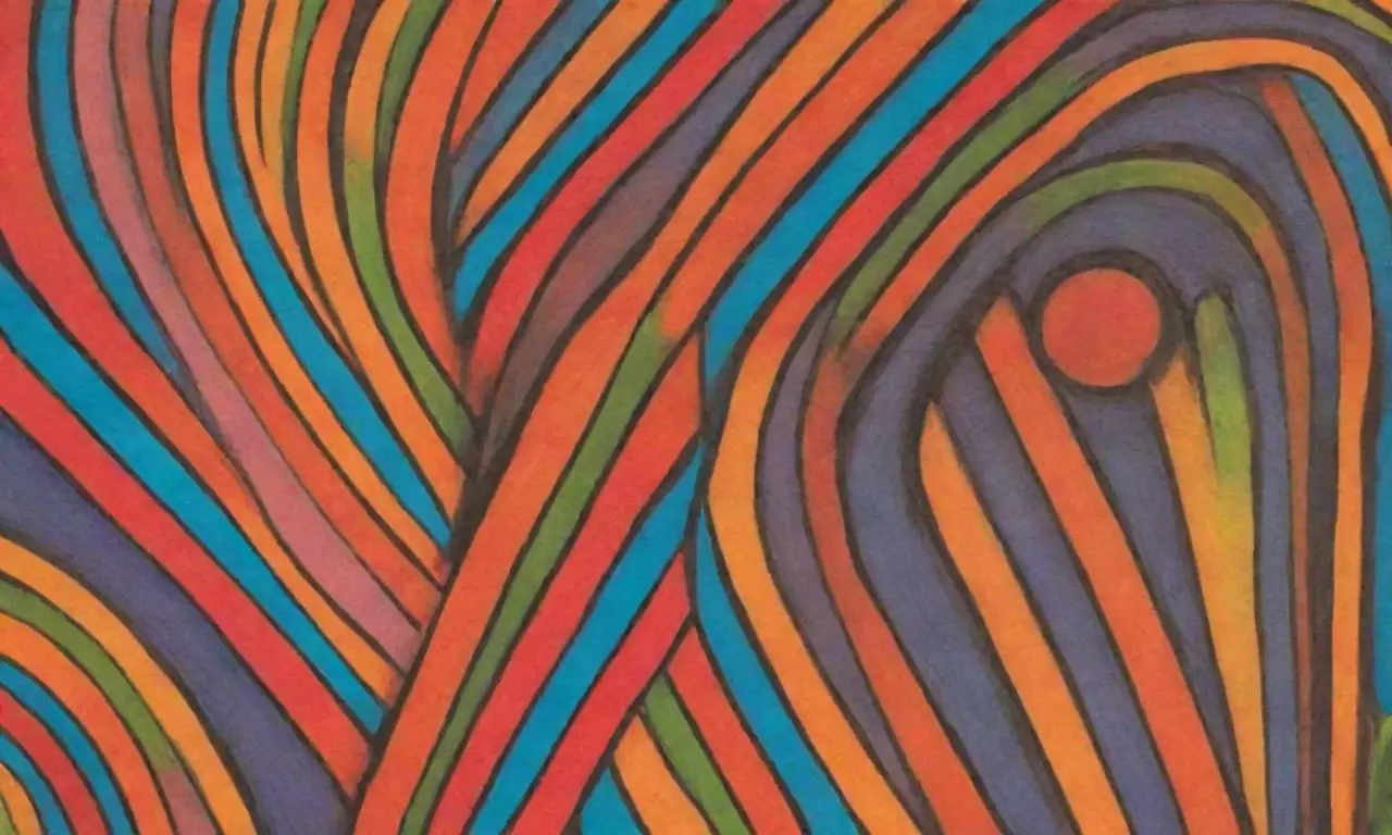 Colores vibrantes y formas definidas crean una composición dinámica y armoniosa