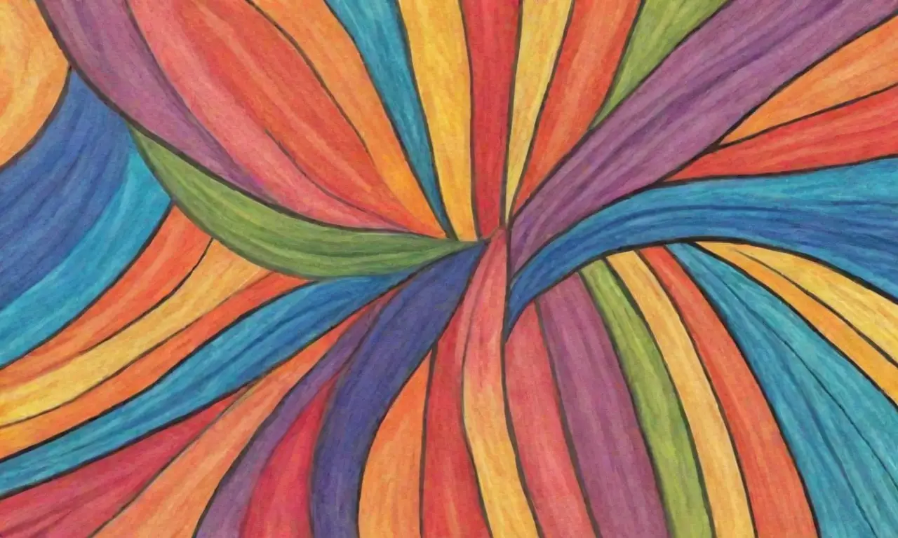 Colores vibrantes y formas variadas crean una composición dinámica y emocional