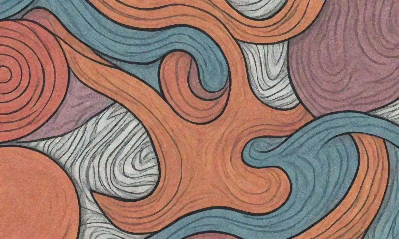 El diseño combina líneas, sombras, texturas y colores para crear una composición visualmente atractiva y profesional