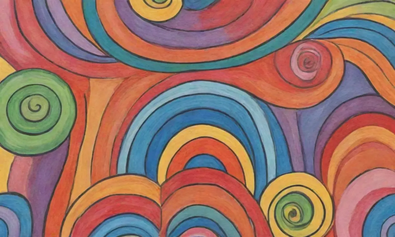 Colores vibrantes y contrastes audaces crean una composición dinámica y armoniosa