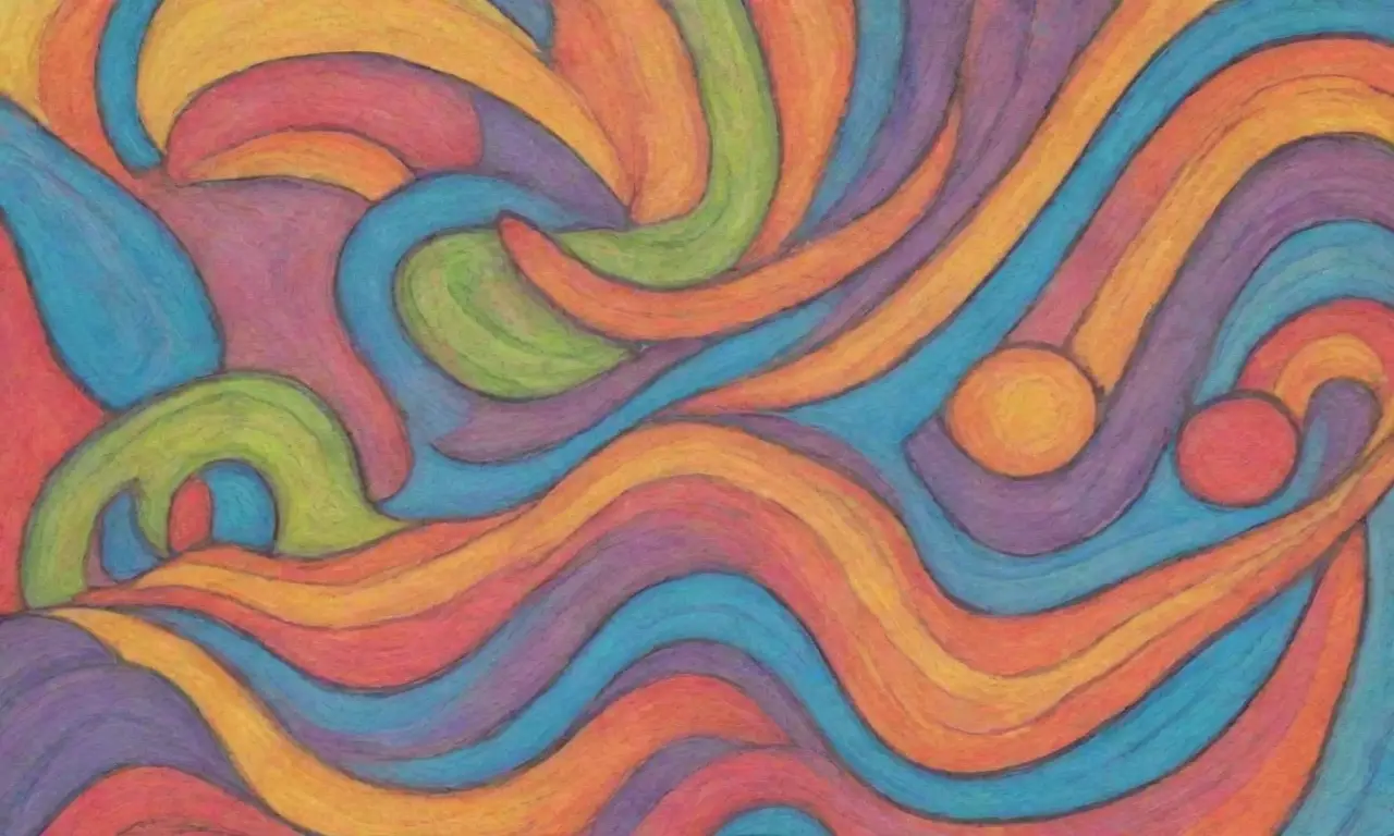 Colores vibrantes, líneas intrincadas y texturas crean una obra dinámica y cautivadora