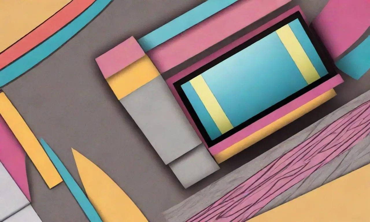 Líneas audaces y colores vibrantes crean una composición visualmente interesante y dinámica