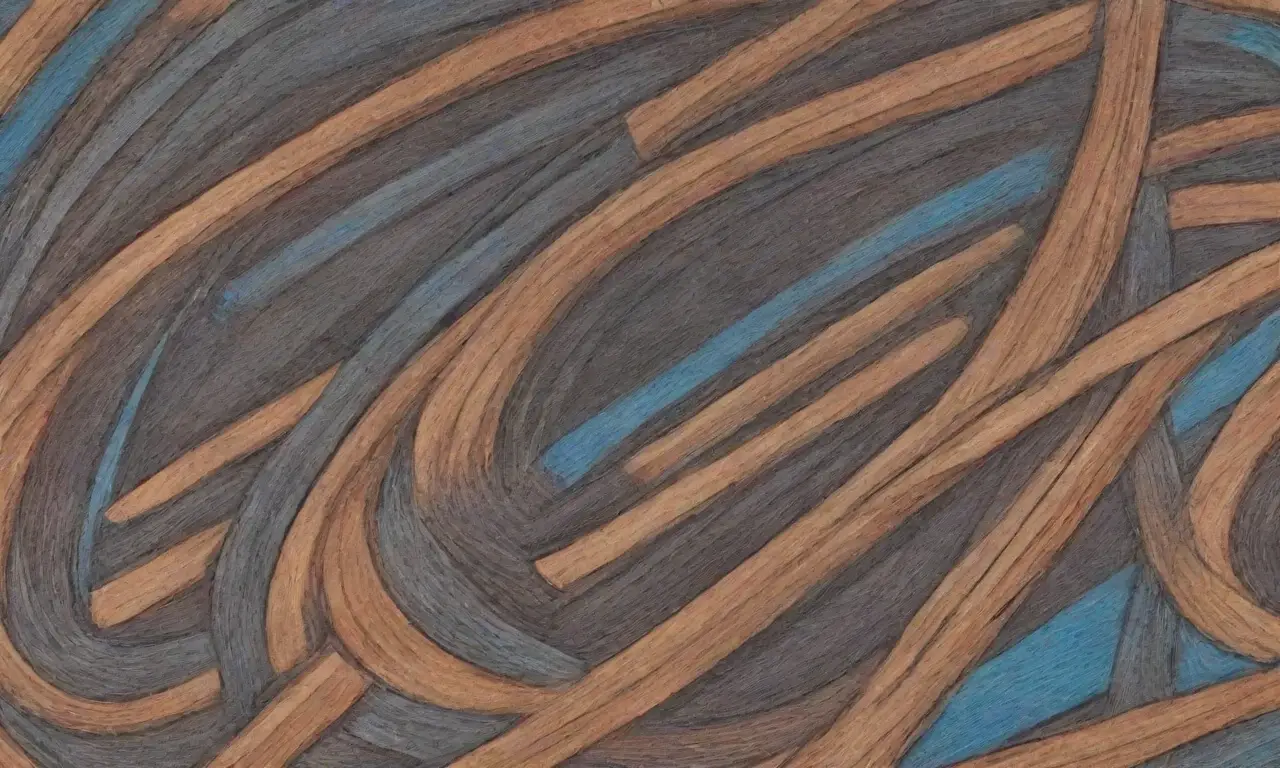 El arte combina líneas intrincadas, contrastes, texturas y colores vibrantes para crear una composición visualmente atractiva y dinámica