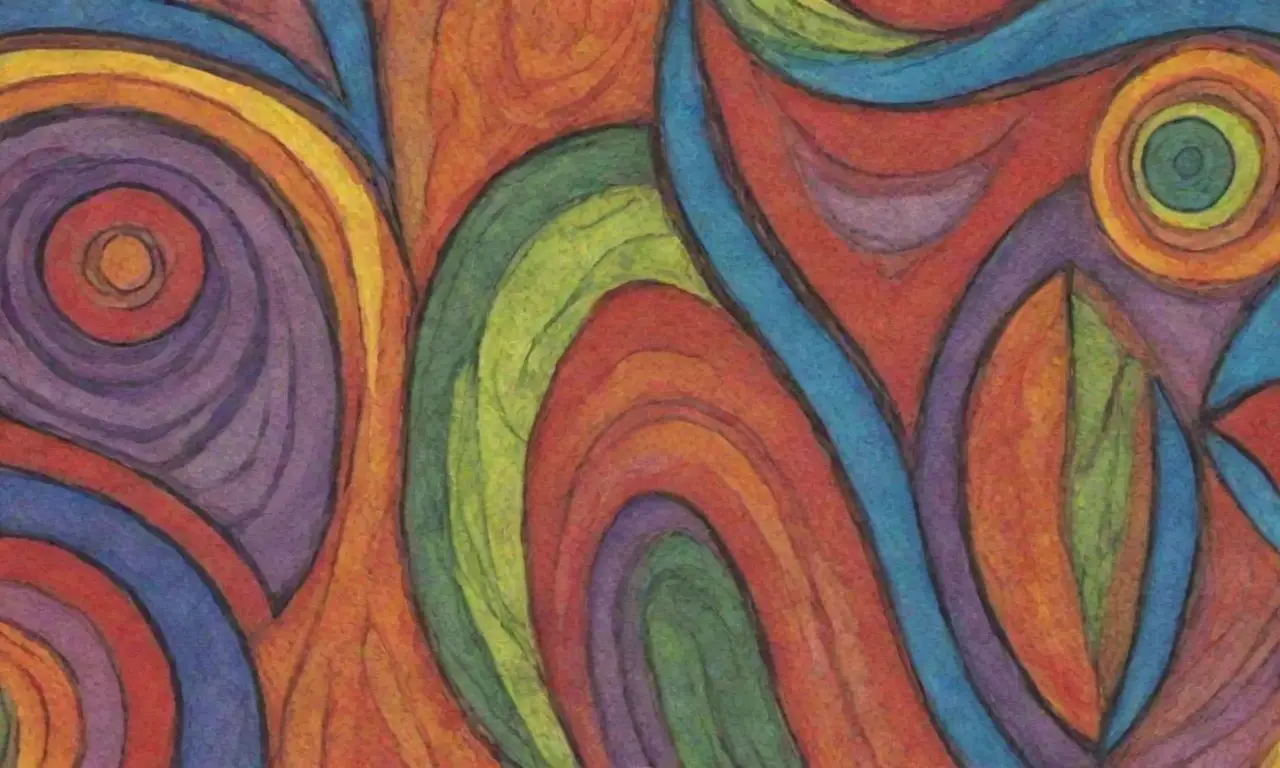 Colores vibrantes y patrones intrincados crean una composición dinámica y armoniosa
