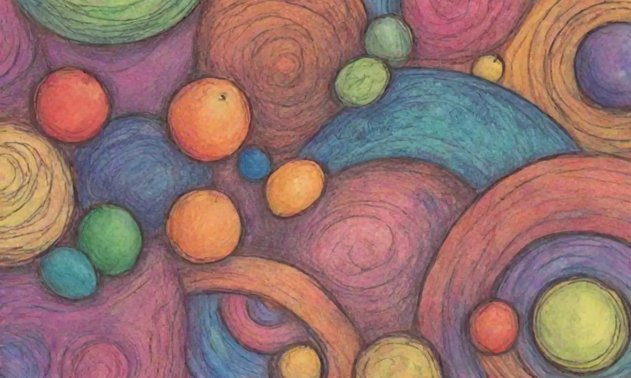 El dibujo combina líneas audaces, sombras suaves, texturas intrincadas y colores vibrantes para crear una composición dinámica y armoniosa