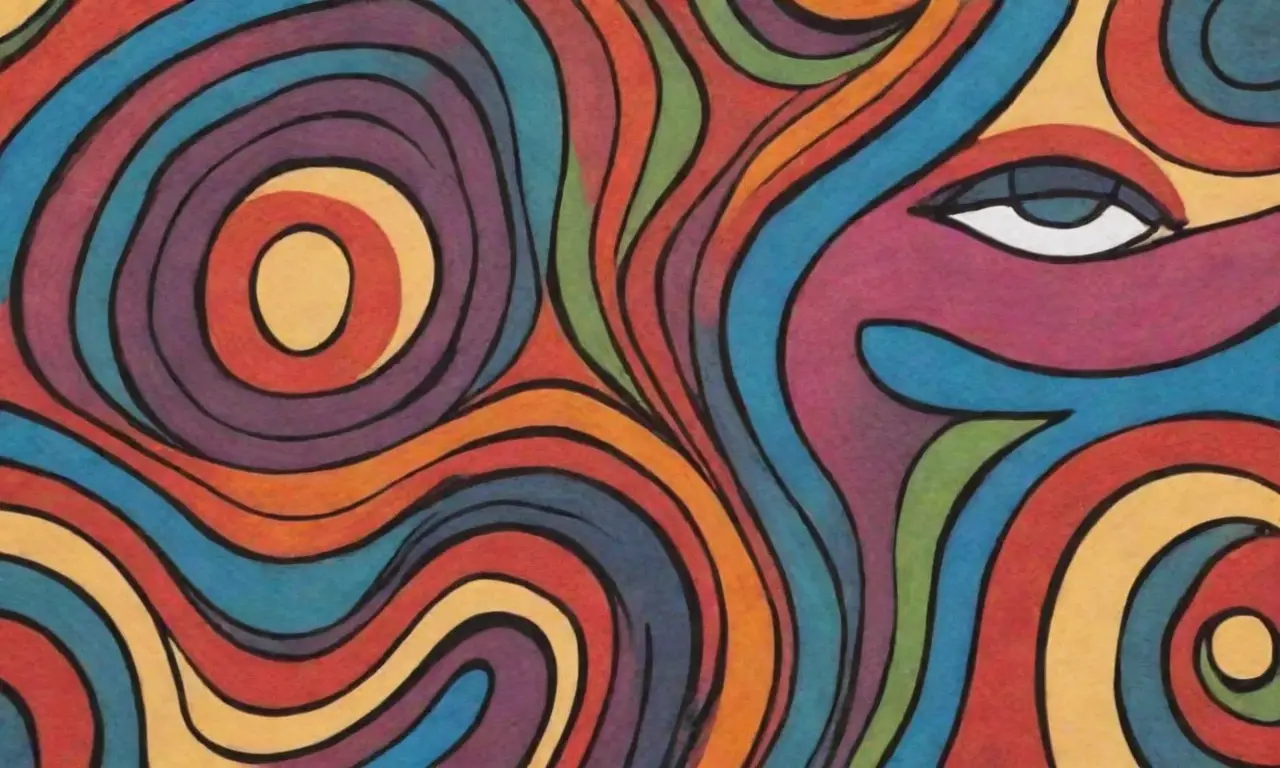 El diseño combina líneas, texturas, colores y formas para crear una composición equilibrada y dinámica