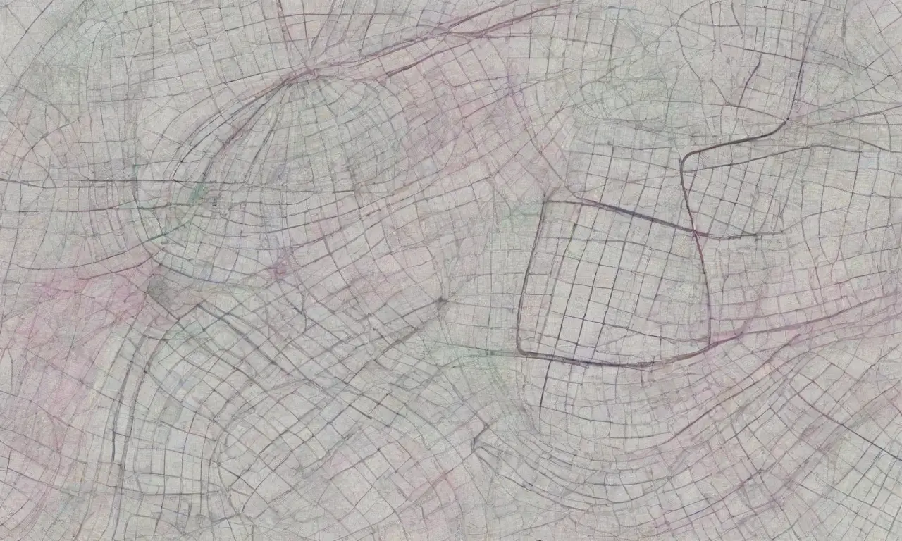 Un diseño complejo combina líneas, sombras y colores para representar análisis de datos y tendencias del mercado