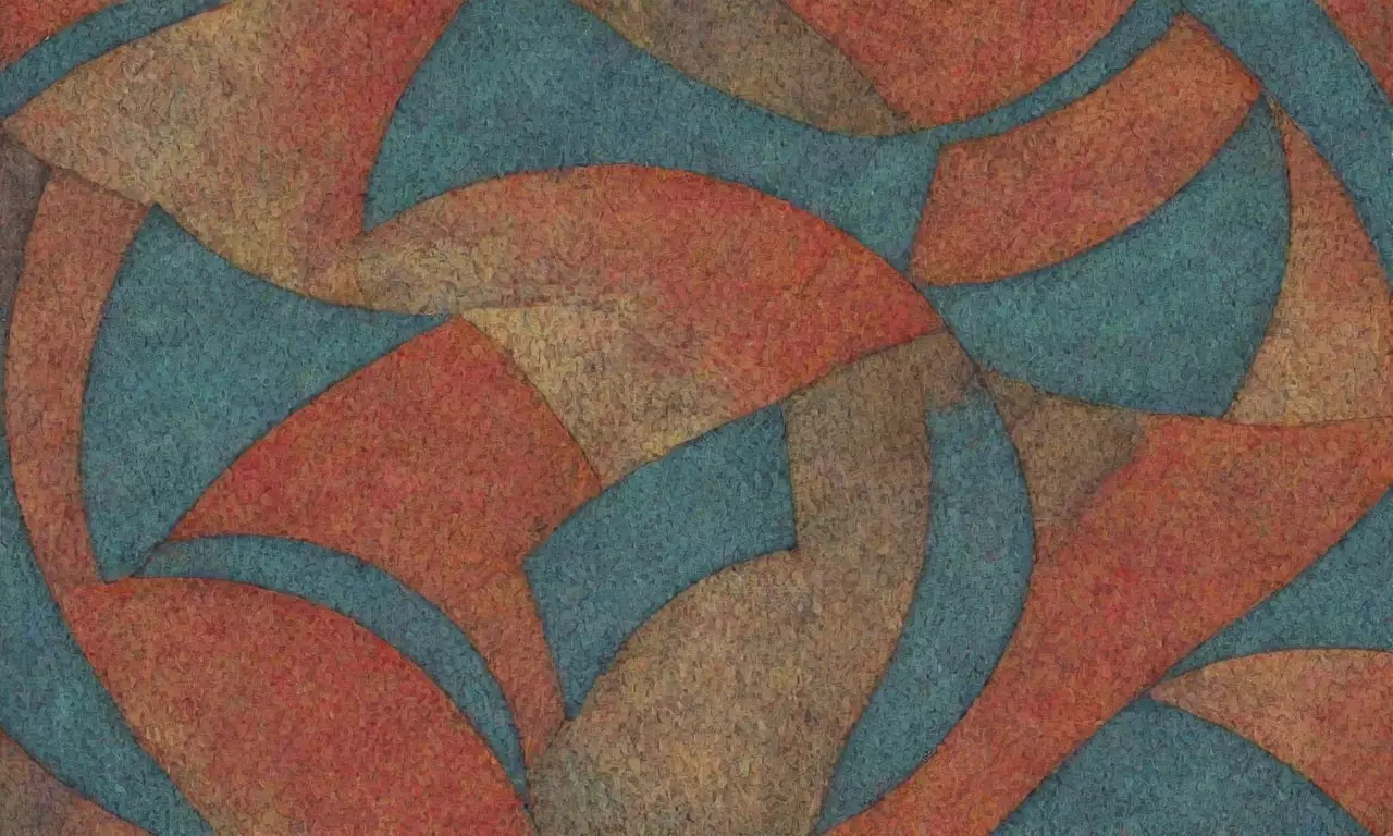 Un diseño complejo combina líneas intrincadas, sombras suaves y formas orgánicas con acentos vibrantes para crear una composición dinámica y armoniosa