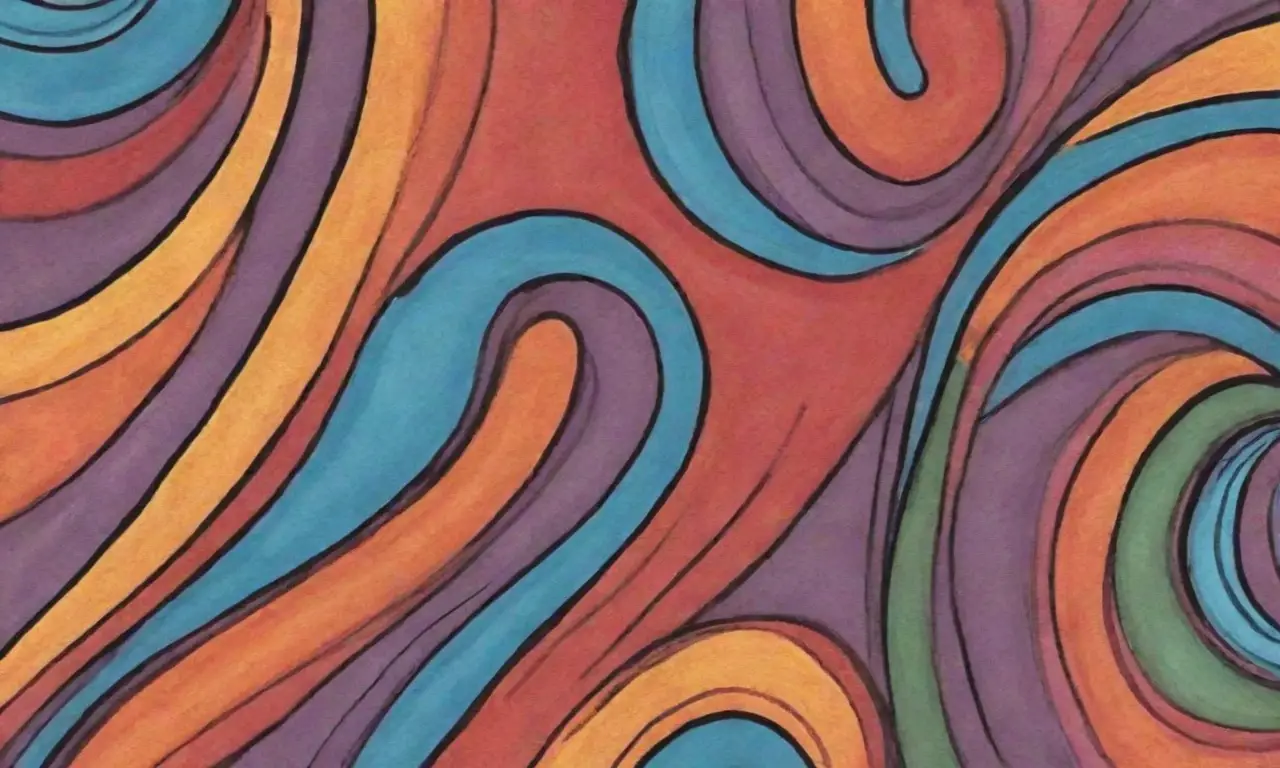 Líneas y colores contrastantes crean una composición que sugiere movimiento, interacción y adaptabilidad