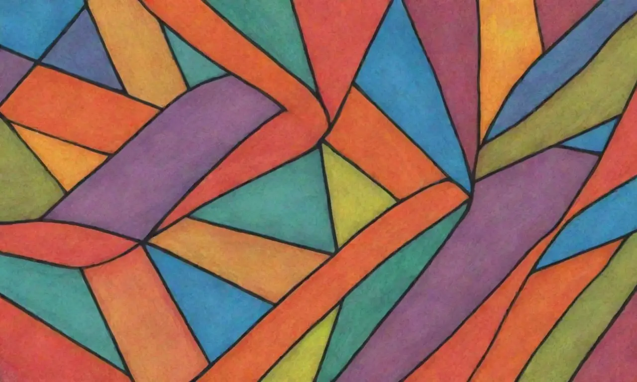 Colores vibrantes y formas definidas crean una composición dinámica y armónica