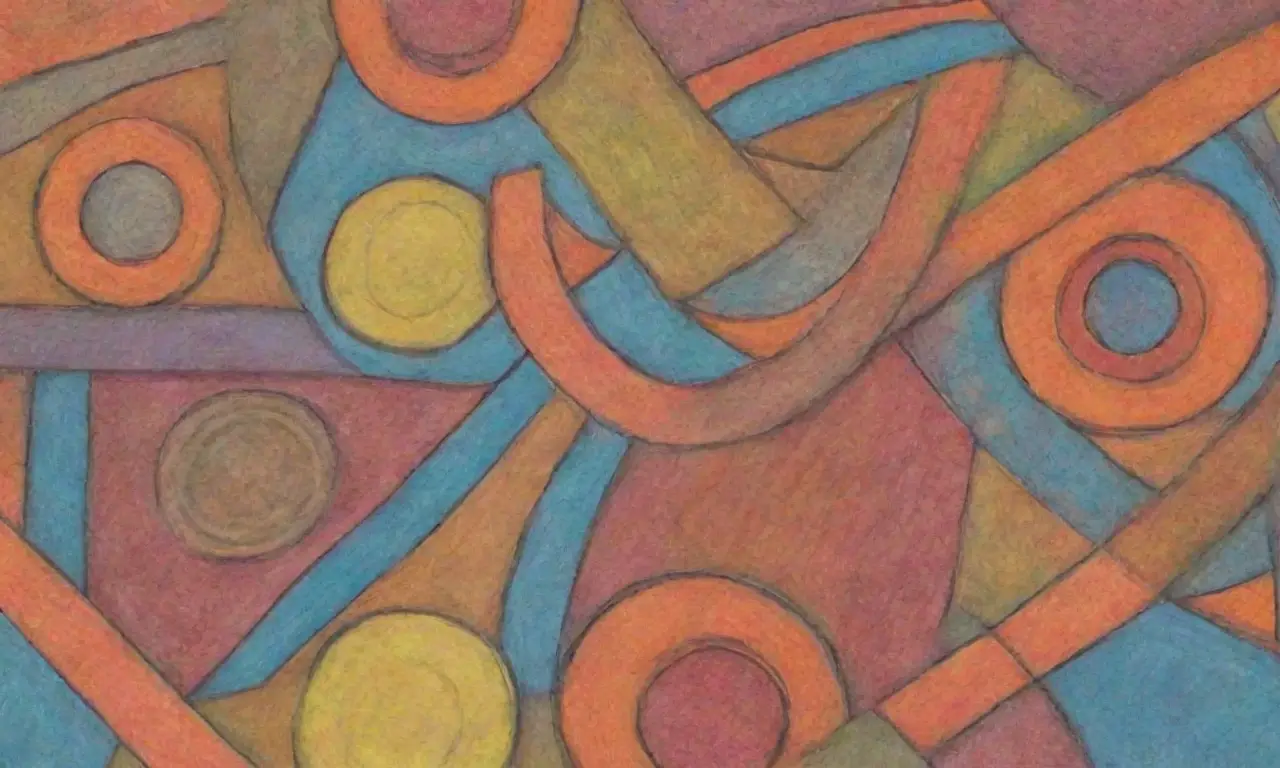 La obra combina líneas, texturas y colores para crear profundidad, movimiento y unidad