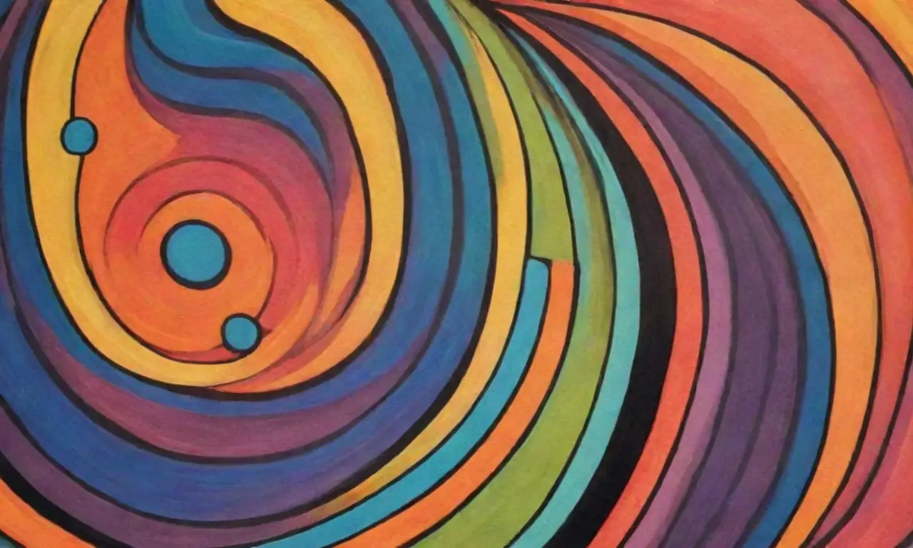 Colores vibrantes y contrastes audaces crean una composición dinámica y armoniosa