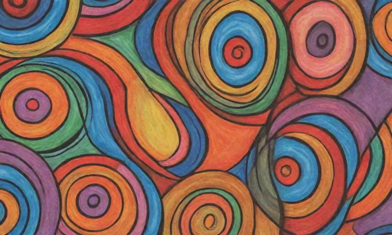 Una obra de arte vibrante y compleja que guía la mirada con formas orgánicas y detalles sutiles