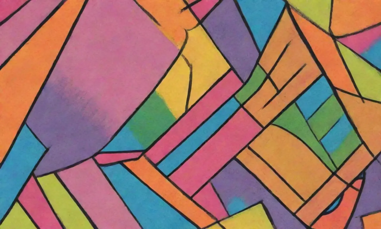 Colores vibrantes, líneas audaces y texturas intrincadas crean una composición dinámica y armoniosa