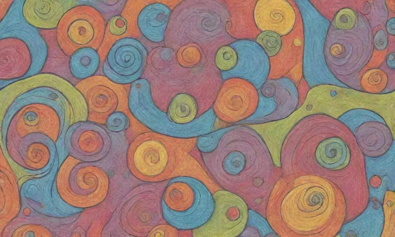 Colores vibrantes y formas dinámicas crean una composición armoniosa y enérgica