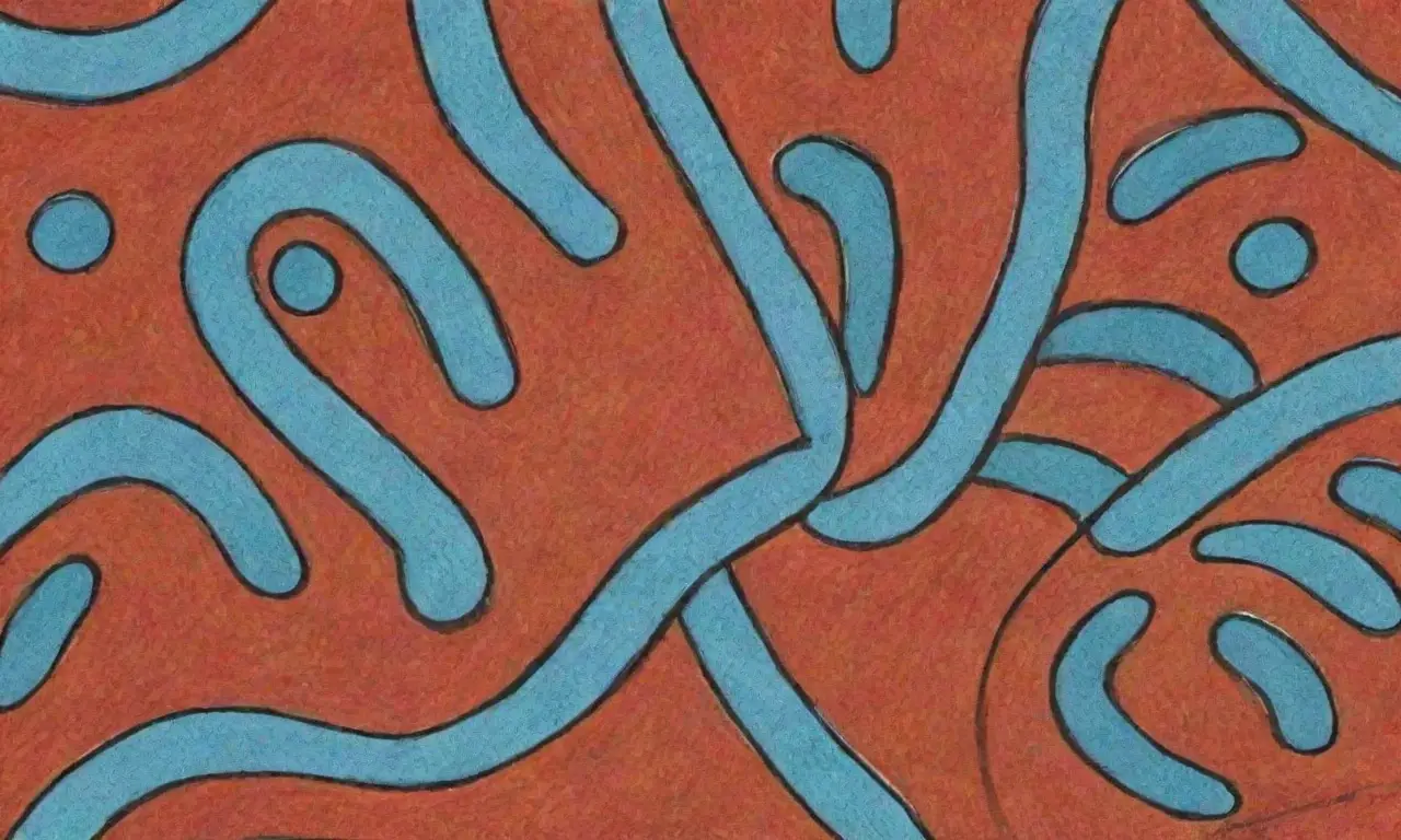 Líneas y colores crean una composición dinámica y emocional