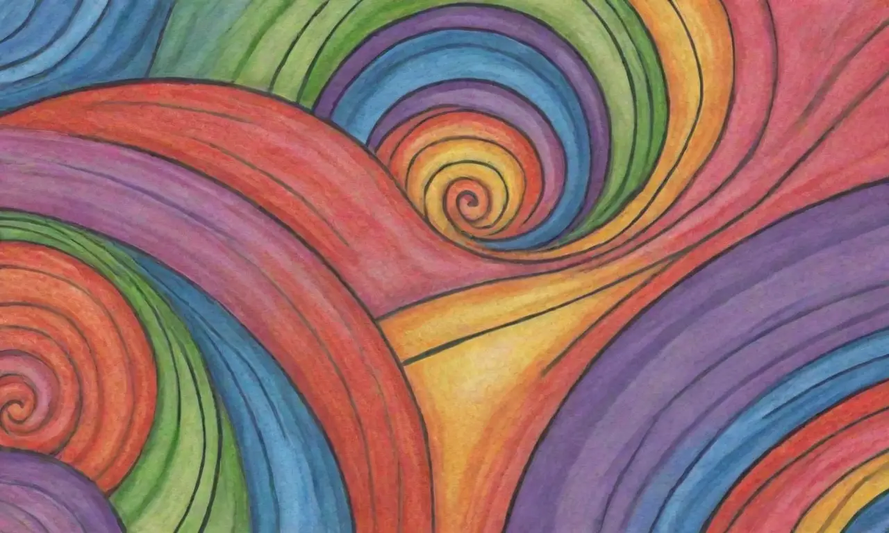 Colores vibrantes, líneas audaces y patrones intrincados crean una composición visualmente rica y equilibrada