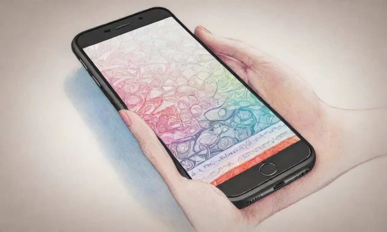 Un diseño de smartphone combina líneas, sombras, patrones y colores para crear profundidad y armonía visual