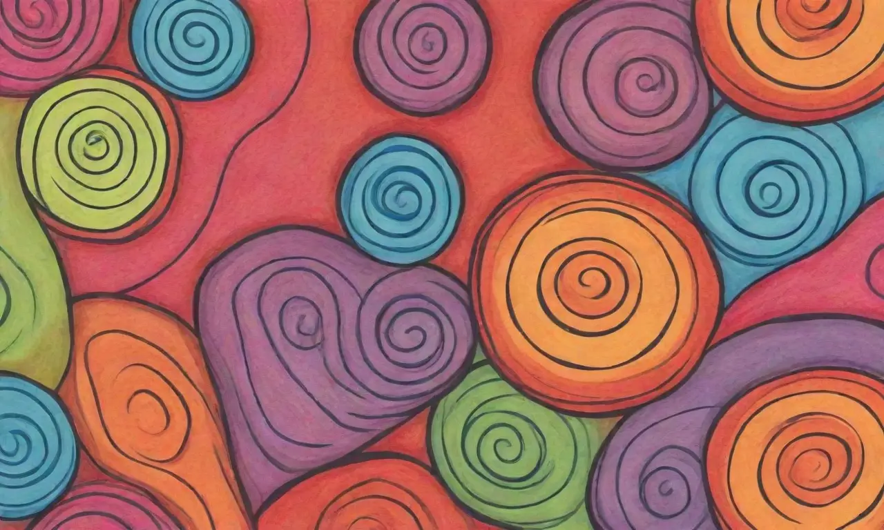 Colores vibrantes, formas definidas y texturas ricas crean una composición dinámica y armoniosa