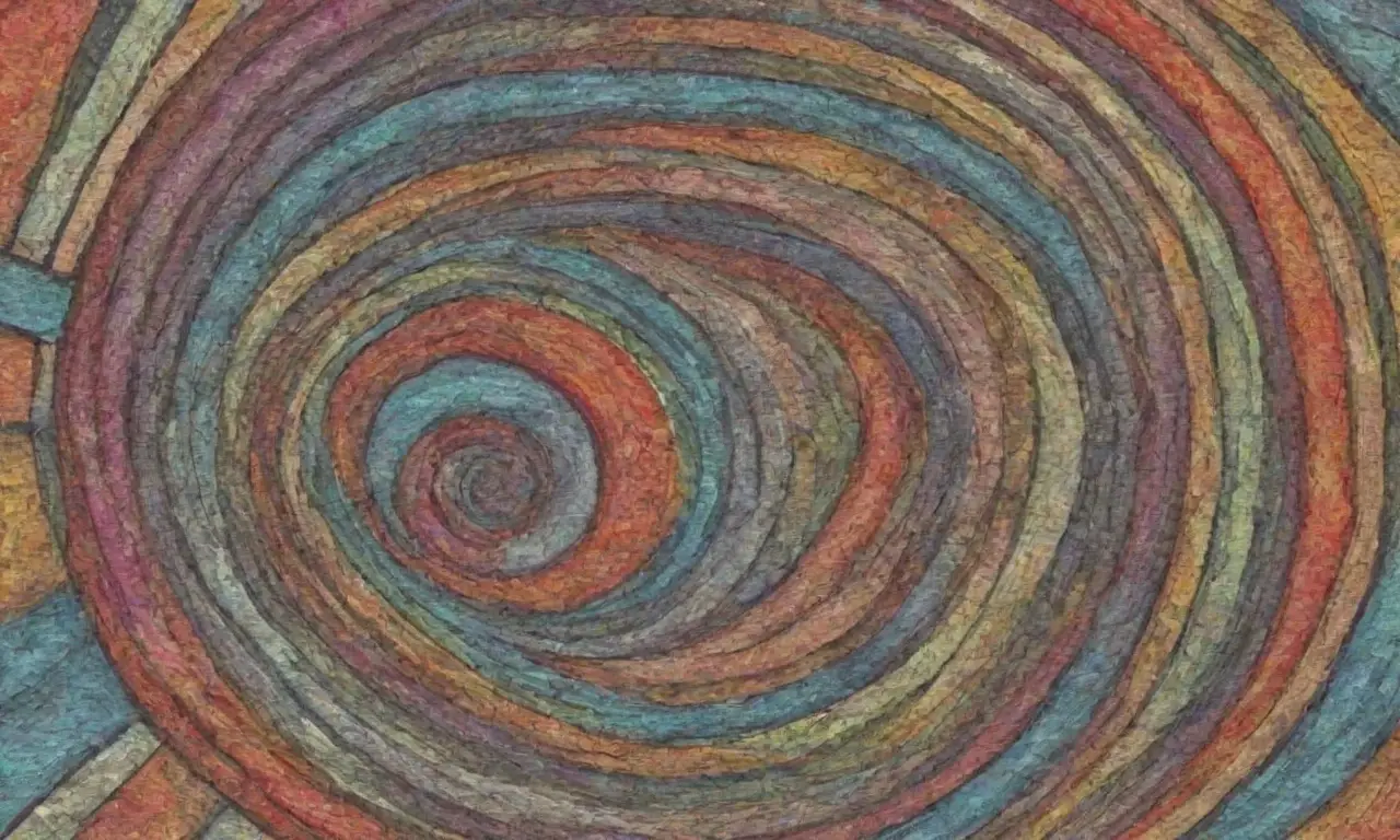 Un diseño complejo y equilibrado combina líneas, sombras y colores para transmitir un mensaje cohesivo