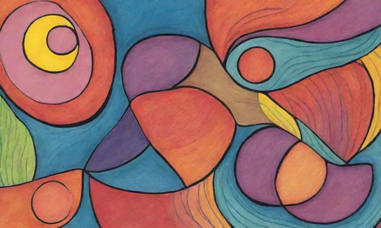 El diseño combina líneas, colores y texturas para crear profundidad y atractivo visual