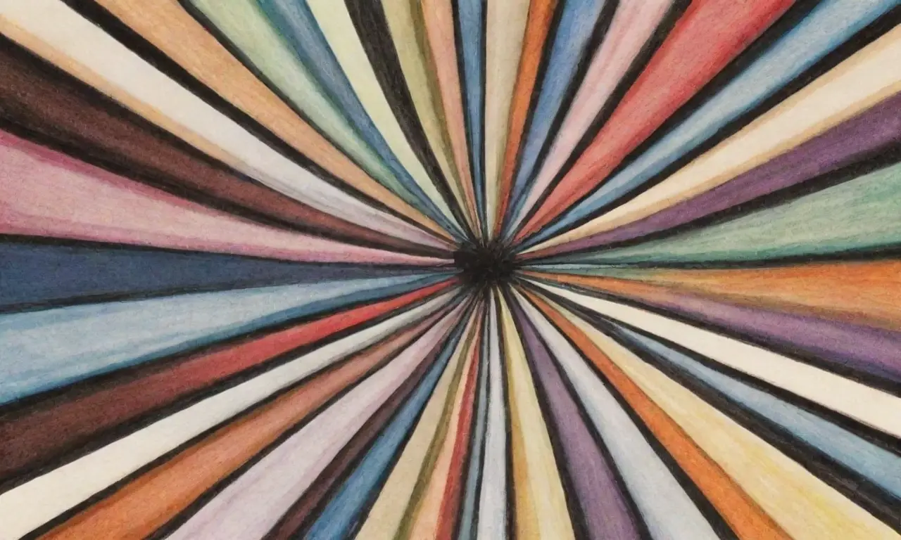 El diseño combina líneas, texturas y colores para crear una composición armoniosa y dinámica