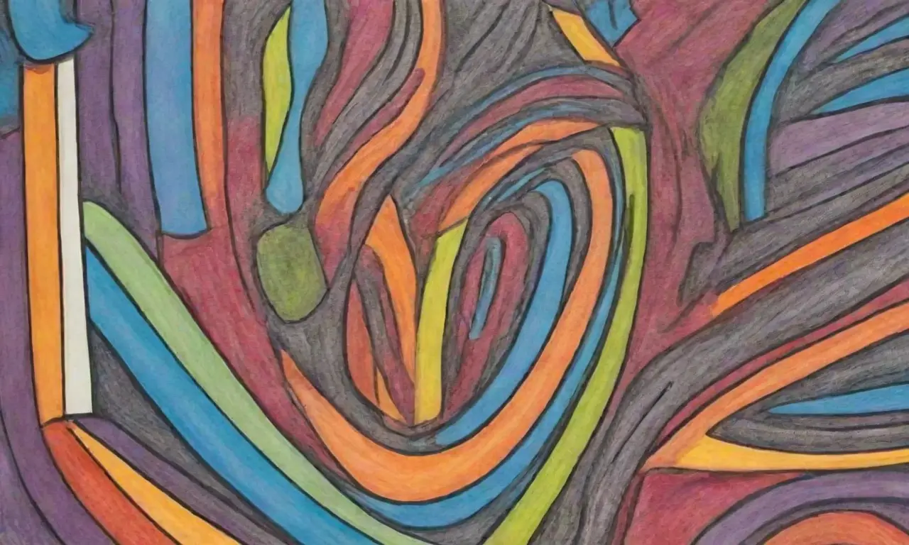 Líneas audaces y colores vibrantes crean una composición dinámica que ilustra el flujo de datos y el crecimiento del ROI