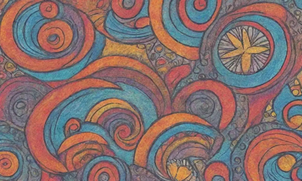 Una composición vibrante con líneas audaces, sombras suaves, texturas, patrones intrincados y una paleta cohesiva