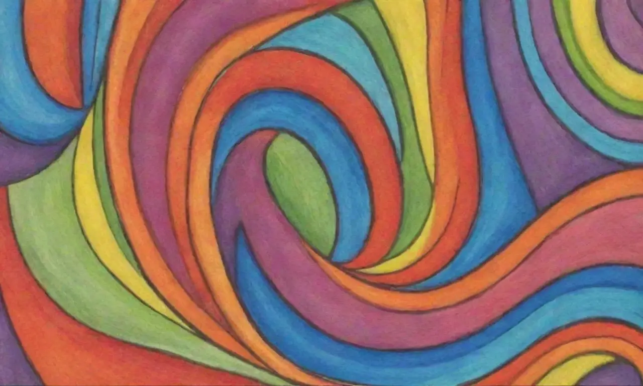 Colores vibrantes, líneas intrincadas y contrastes suaves crean una obra visualmente armoniosa y compleja