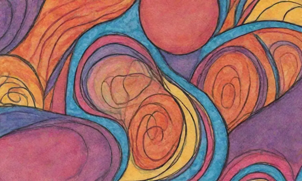 Colores vibrantes, líneas audaces y texturas intrincadas crean una composición dinámica y armoniosa