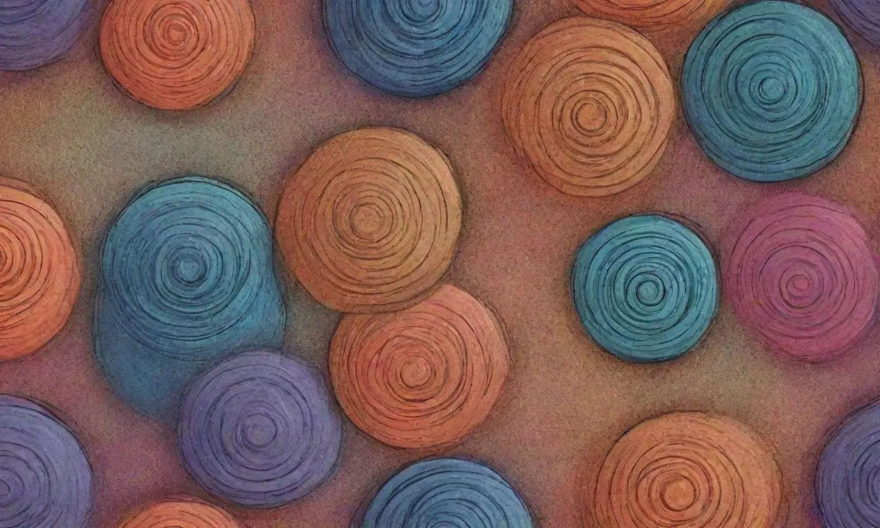 Un diseño complejo combina líneas, sombras, texturas y colores para representar un flujo de datos con armonía y profundidad