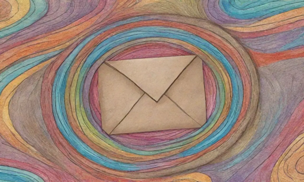 Un diseño vibrante y dinámico resalta un ícono central de correo electrónico con texturas y contrastes que atraen la atención