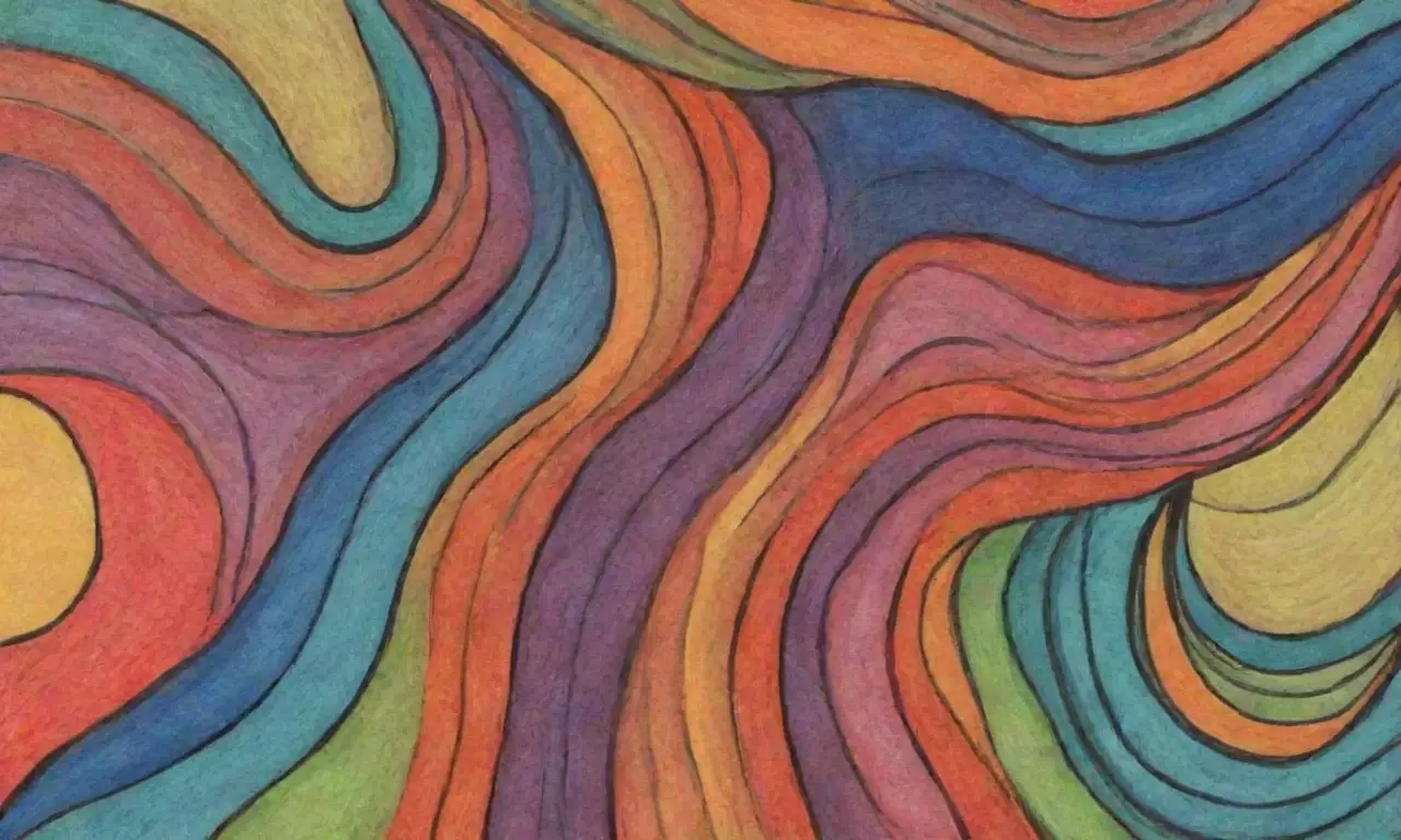 Diseño artístico con líneas intrincadas, contrastes vibrantes y composición dinámica