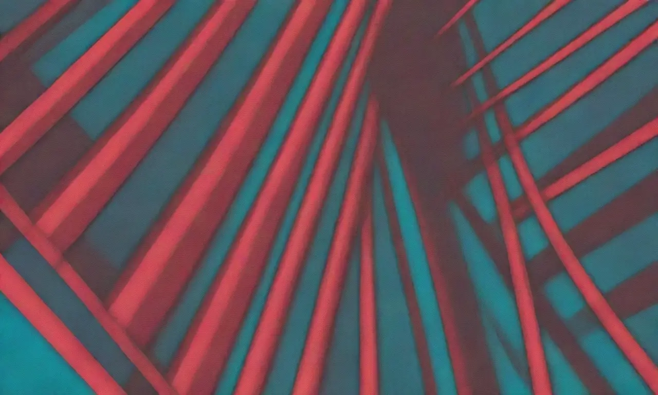 Un gráfico central con líneas definidas, colores vibrantes y texturas sutiles crea una composición visualmente impactante
