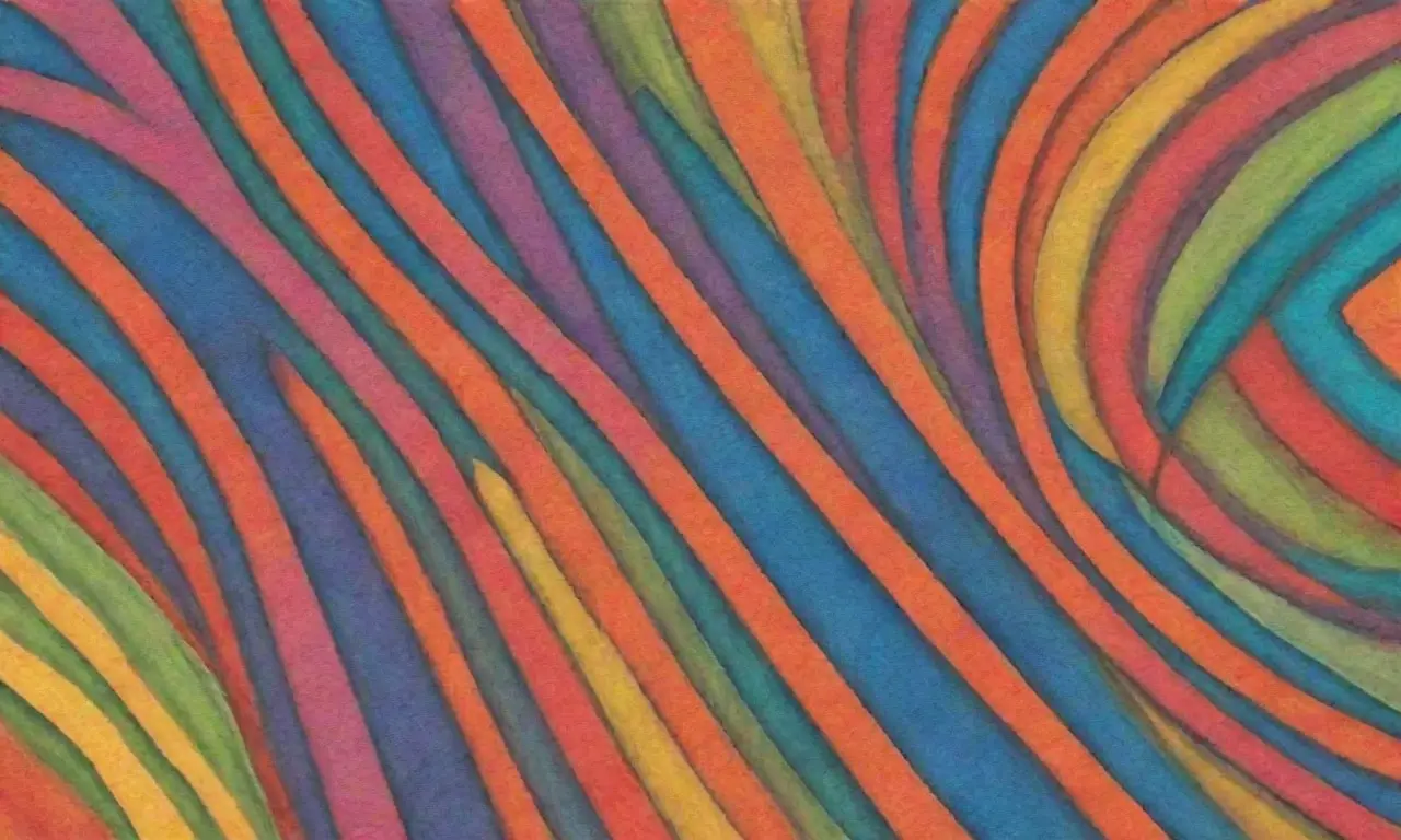 Colores vibrantes y formas complejas crean una composición dinámica e innovadora
