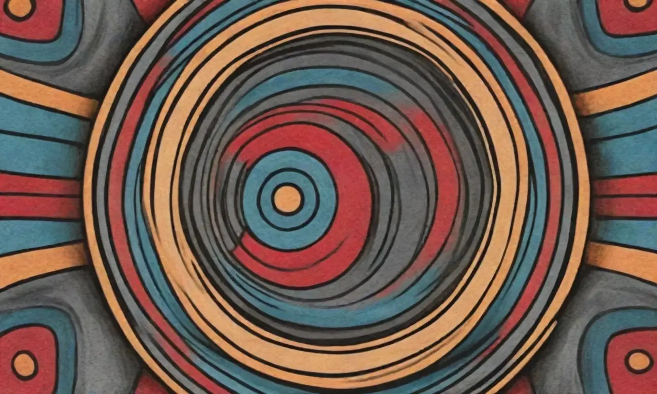 El diseño combina líneas audaces, sombras suaves, texturas intrincadas y colores contrastantes para crear una composición dinámica y armoniosa