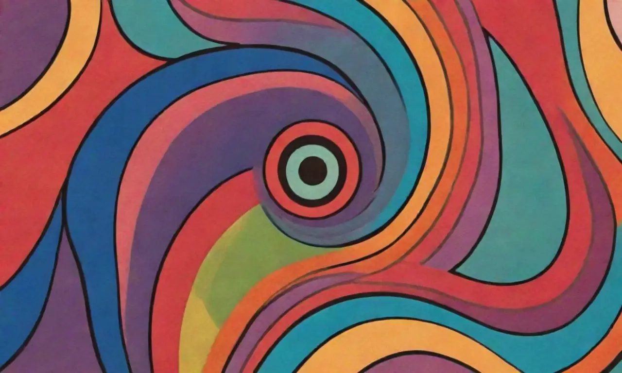 Una composición visual que combina líneas, colores y texturas para representar interacción y tecnología