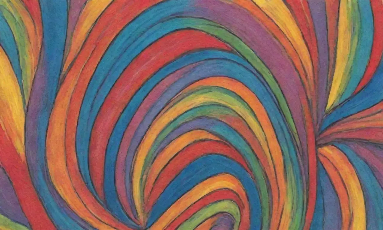 Colores vibrantes y formas dinámicas crean una composición visualmente impactante