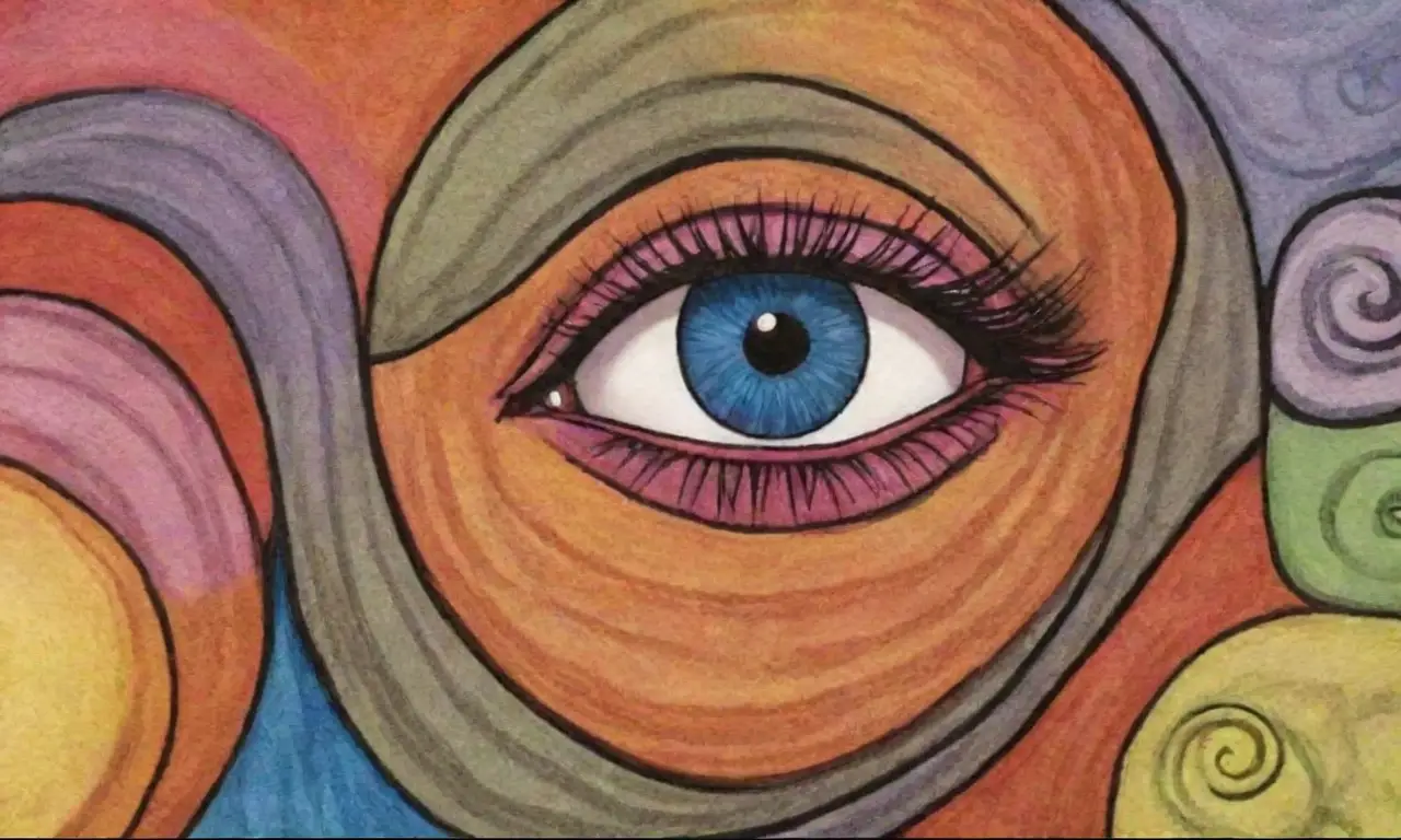 Líneas y colores contrastantes crean una composición equilibrada y dinámica con profundidad y textura
