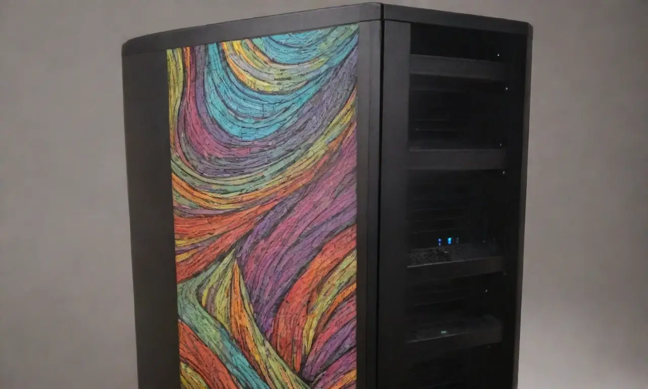 Un diseño de torre de servidor combina líneas audaces, sombras suaves y texturas intrincadas para transmitir estabilidad, flexibilidad y conectividad