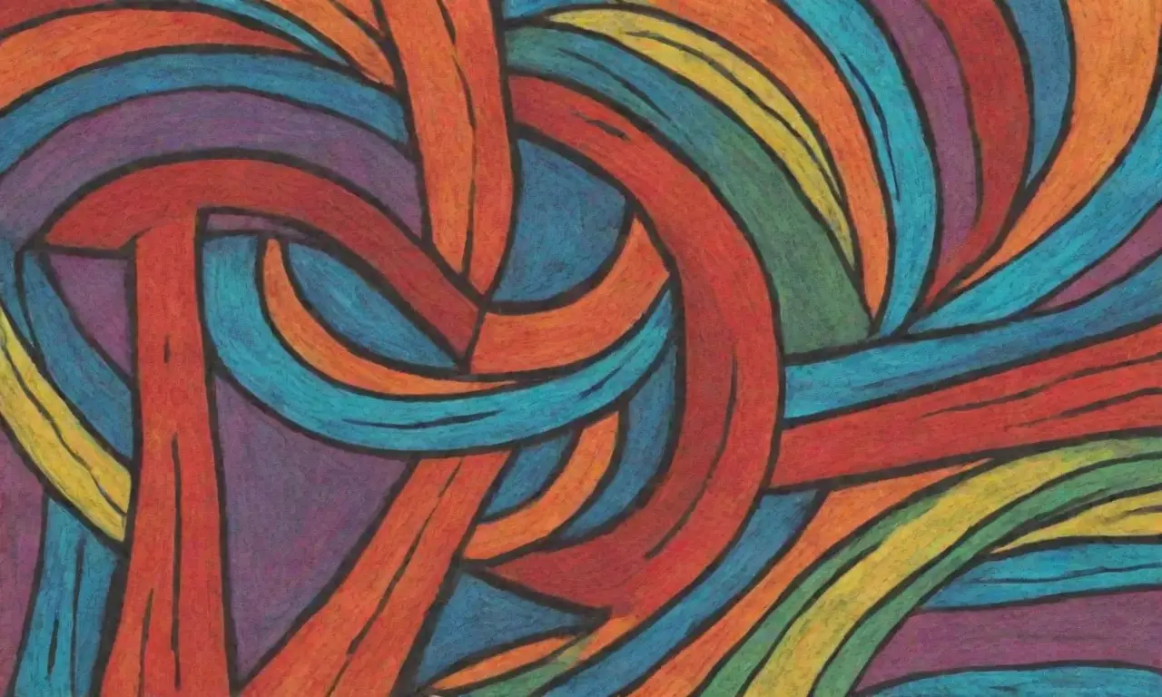 Una obra vibrante con figuras centrales, texturas intrincadas y una armoniosa interacción de luz y sombra