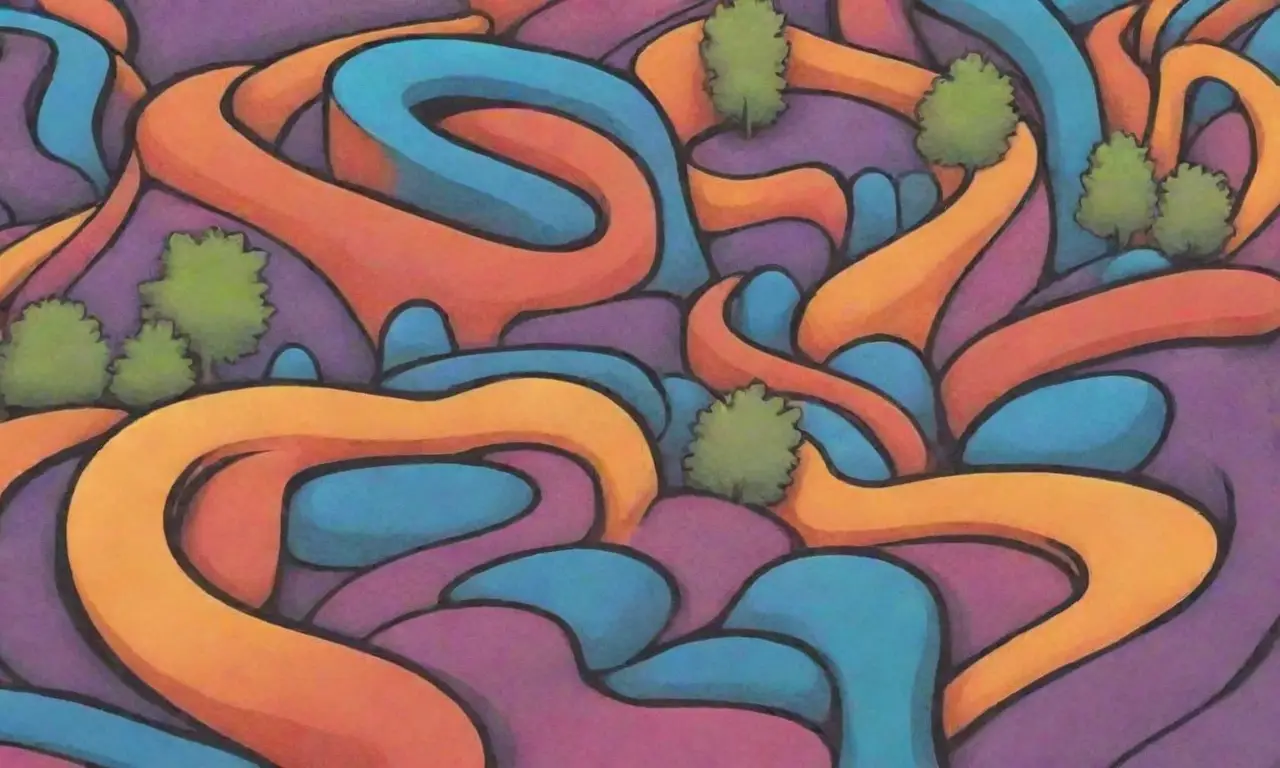 Líneas audaces y colores contrastantes crean una composición dinámica de plataformas de video