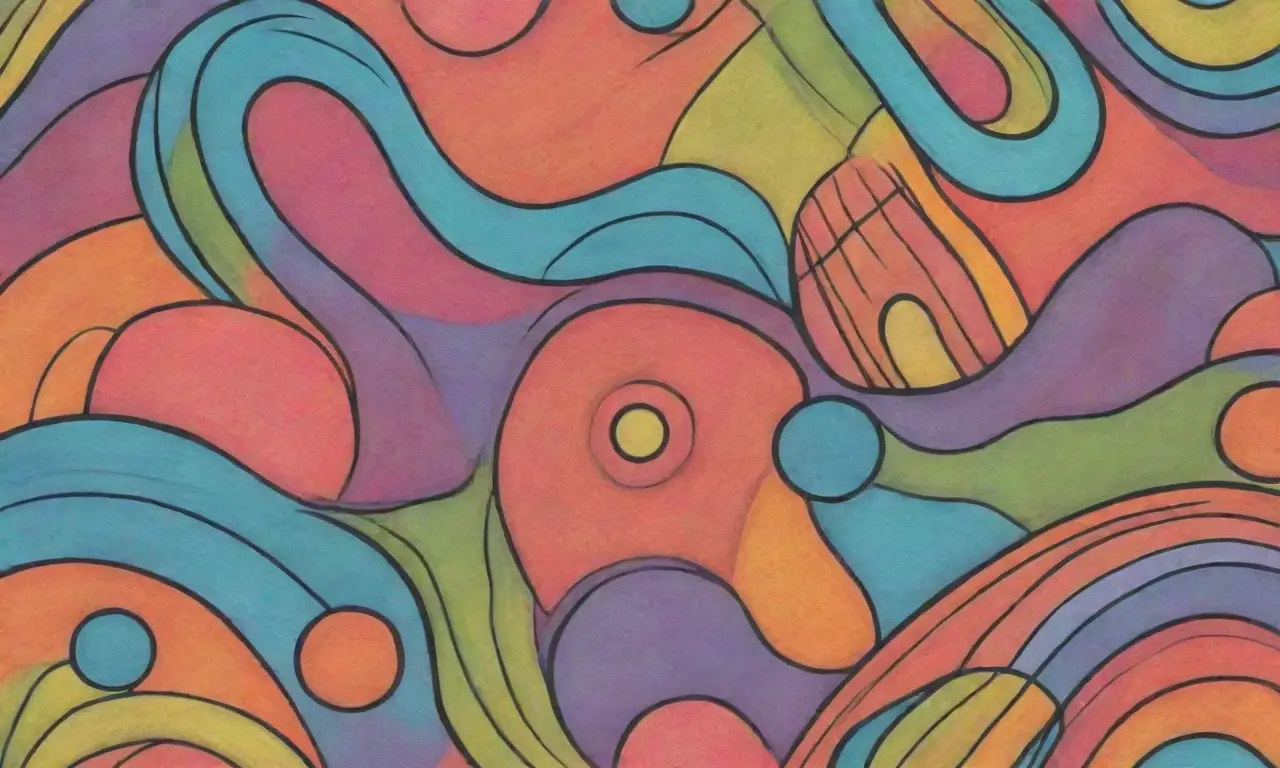 Colores vibrantes y texturas intrincadas en una composición dinámica