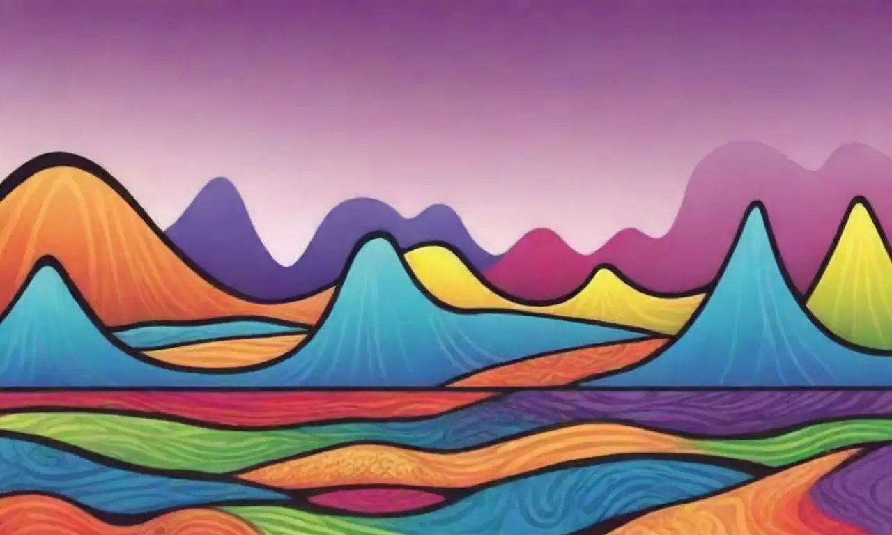 Un paisaje digital vibrante con líneas definidas, sombras suaves, texturas intrincadas y un equilibrio armonioso entre texto y visuales
