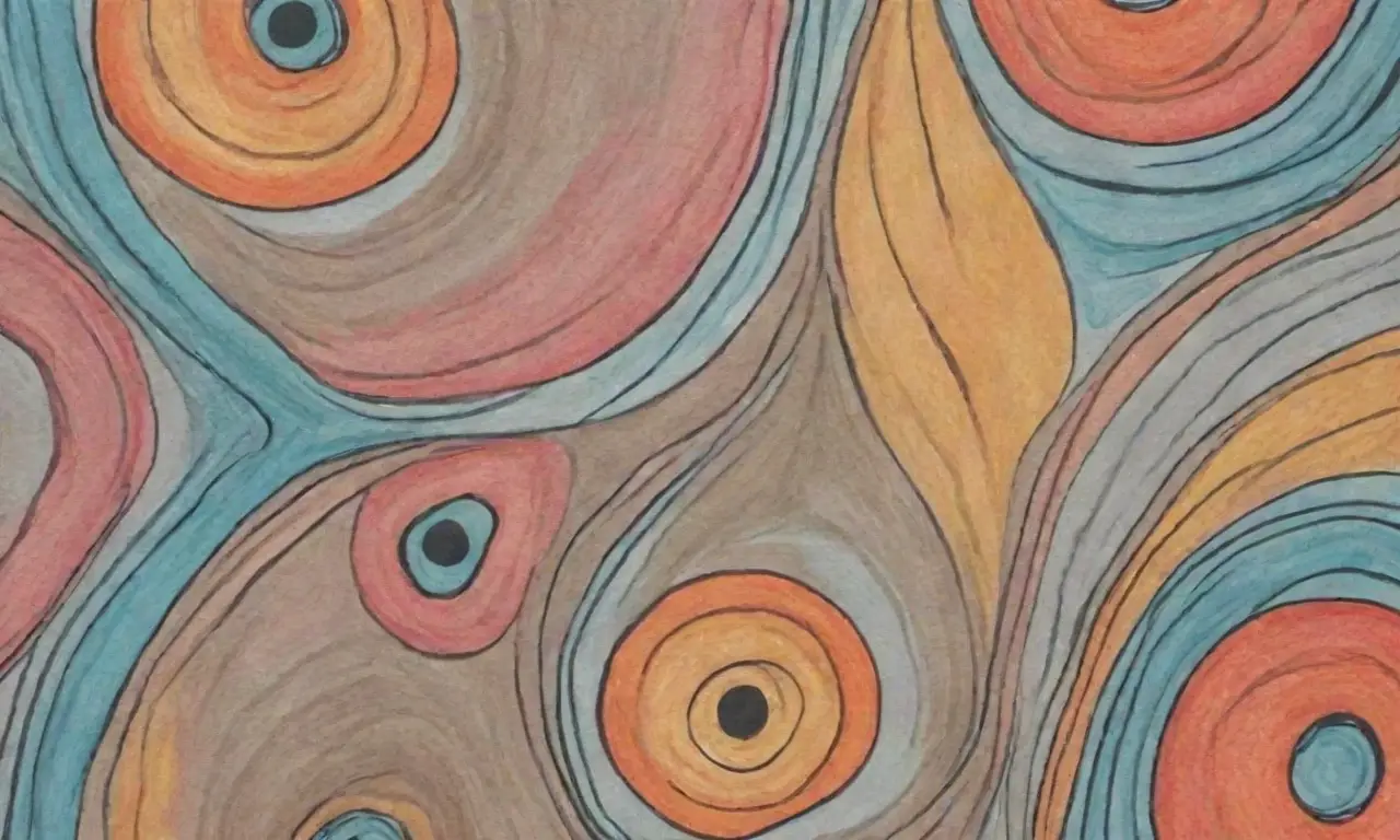 El dibujo combina líneas, colores y texturas para crear profundidad y armonía visual